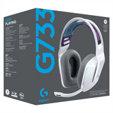 Logitech G733 Lightspeed Wireless Headset W/ Suspension Headband Lightsync Rgb & Blue Voice Mic Technology , White - CompuMe